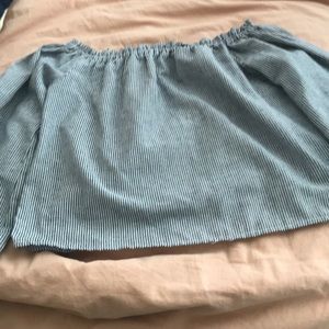 Pin stripe off shoulder